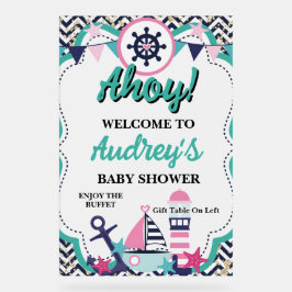 Nautical Ahoy Baby Shower Acryl Bord