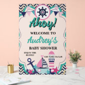Nautical Ahoy Baby Shower Acryl Bord (Huwelijk)