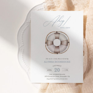 Nautical Ahoy Baby shower Boy' Invitation Kaart