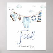 Nautical Ahoy Baby shower Food Poster (Voorkant)