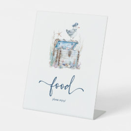 Nautical Ahoy Baby shower Food Reclamebord Met Voetstuk