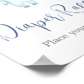 Nautical Ahoy Baby shower Luier Raffle Poster (Hoek)