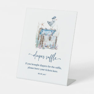 Nautical Ahoy Baby shower Luier Raffle Reclamebord Met Voetstuk