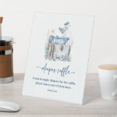 Nautical Ahoy Baby shower Luier Raffle Reclamebord Met Voetstuk (Insitu)