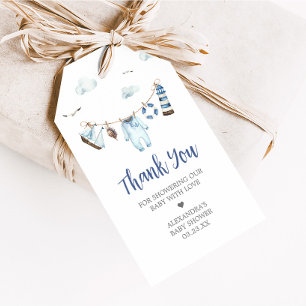 Nautical Ahoy Baby shower voorkeurtags Cadeaulabel