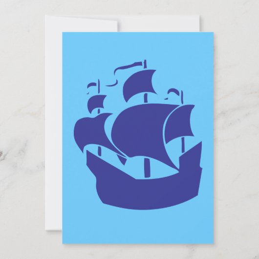 Nautical "Ahoy" Birthday Uitnodiging (Achterkant)