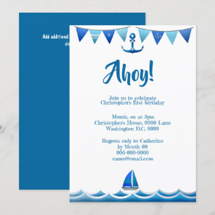 Nautical ahoy boys blue ship anchor zee kaart