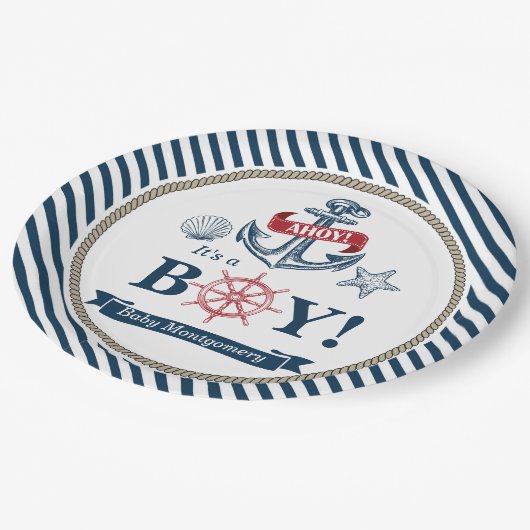 Nautical Ahoy Het is een Baby shower Bord (Gekanteld)