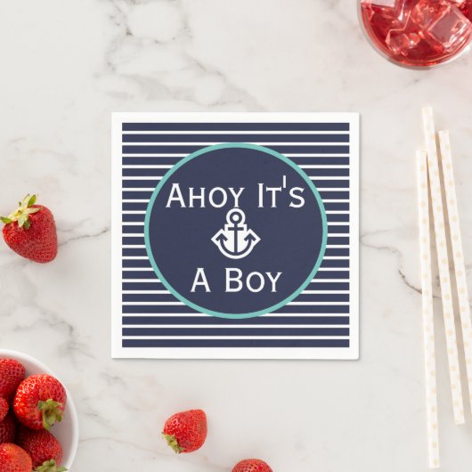 Nautical Ahoy Het is een Baby shower Napkins Servet (Insitu)