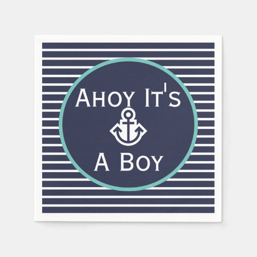 Nautical Ahoy Het is een Baby shower Napkins Servet (Voorkant)
