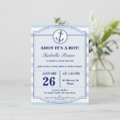 Nautical Ahoy Het is een Baby shower-uitnodiging Kaart (Staand voorkant)