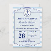 Nautical Ahoy Het is een Baby shower-uitnodiging Kaart (Voorkant)