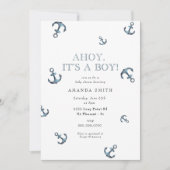 Nautical Ahoy Het is een Baby shower van de boogsc Kaart (Voorkant)
