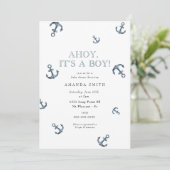 Nautical Ahoy Het is een Baby shower van de boogsc Kaart (Staand voorkant)