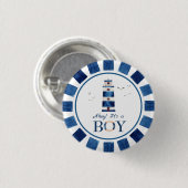 Nautical Ahoy! Het is een Baby shower van de Jonge Ronde Button 3,2 Cm (Voorkant /achterkant)