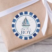 Nautical Ahoy! Het is een Baby shower van de Jonge Ronde Sticker