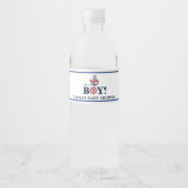 Nautical Ahoy Het is een Boy Anker Baby shower Waterfles Etiket (Voorkant)