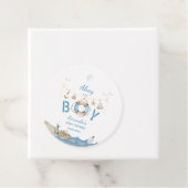 Nautical Ahoy Het is een Boy Baby shower Bedankjes Labels (In situ)