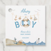 Nautical Ahoy Het is een Boy Baby shower Bedankjes Labels (Voorkant)