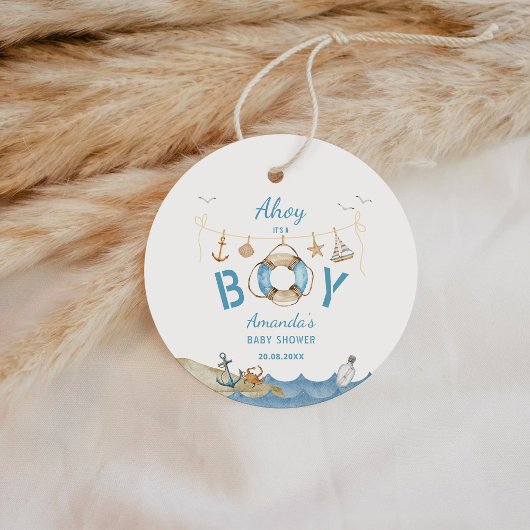 Nautical Ahoy Het is een Boy Baby shower Bedankjes Labels