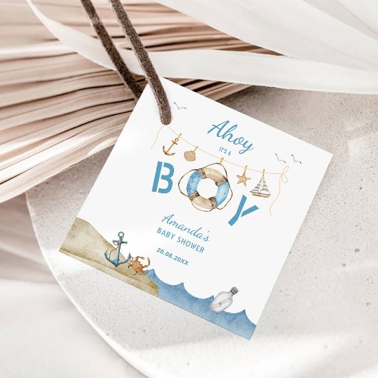 Nautical Ahoy Het is een Boy Baby shower Bedankjes Labels