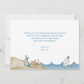 Nautical Ahoy Het is een Boy Baby shower Bedankkaart (Achterkant)