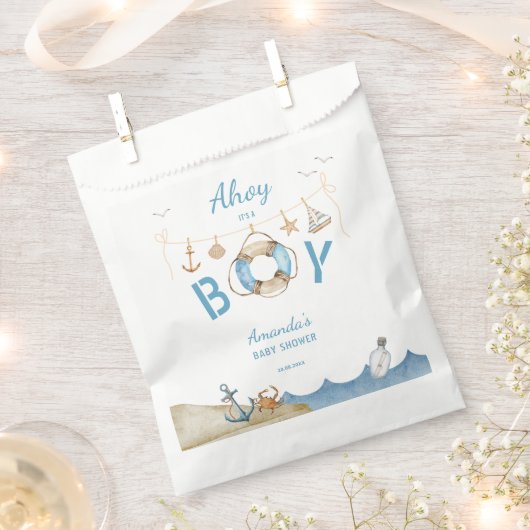 Nautical Ahoy Het is een Boy Baby shower Bedankzakje (Geknipt)