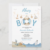 Nautical Ahoy Het is een Boy Baby shower Kaart (Voorkant)