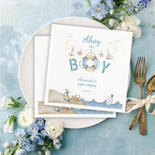 Nautical Ahoy Het is een Boy Baby shower Servet