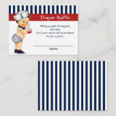 Nautical Ahoy Het is een Boy Luier Raffle Insert Informatiekaartje (Voorkant / Achterkant)