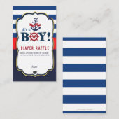 Nautical Ahoy Het is een Jongen Baby shower Diaper Informatiekaartje (Voorkant / Achterkant)