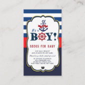 Nautical Ahoy Het is een Jongen Baby shower die ee Informatiekaartje (Voorkant)