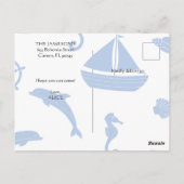 Nautical Ahoy Het is een jongen Baby shower uitnod Briefkaart (Achterkant)