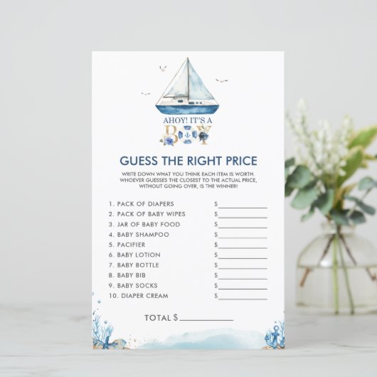 Nautical Ahoy Het is een jongen die de juiste prij (Staand voorkant)