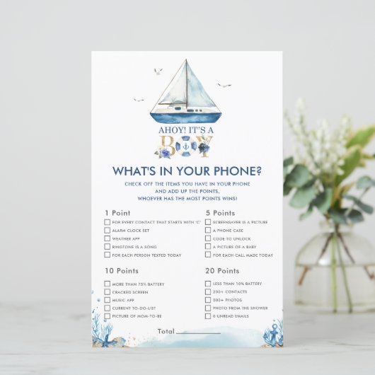 Nautical Ahoy Het is een jongen die in je telefoon (Staand voorkant)