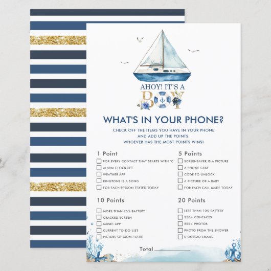 Nautical Ahoy Het is een jongen die in je telefoon (Voorkant / Achterkant)