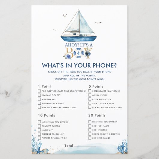 Nautical Ahoy Het is een jongen die in je telefoon (Voorkant)