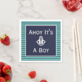 Nautical Ahoy Het is een jongen gestript Napkins Servet (Insitu)