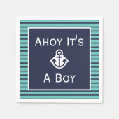 Nautical Ahoy Het is een jongen gestript Napkins Servet (Voorkant)