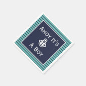 Nautical Ahoy Het is een jongen gestript Napkins Servet (Hoek)