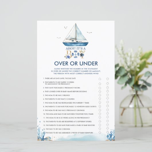 Nautical Ahoy Het is een jongen over of onder Baby (Staand voorkant)