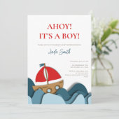 Nautical Ahoy is een Baby shower voor jongens Kaart (Staand voorkant)