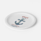 Nautical Ahoy is een jongen Baby shower Uitnodigin Papieren Bordje (Gekanteld)