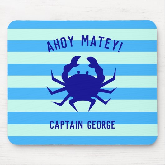 Nautical Ahoy Matey! Persoonlijk Mousepad Beach Muismat (Voorkant)