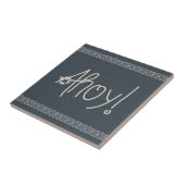 Nautical Ahoy Rope Text & Sailboat Tile Tegeltje (Zijkant)