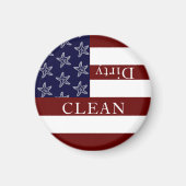 Nautical American Flag Red White Blue Dishwasmachi Magneet (Voorkant)