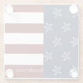 Nautical American Flag Red White Blue Starfish Gla Glazen Onderzetter (Achterkant)