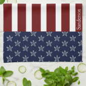 Nautical American Flag Red White Blue Starfish Ki Theedoek (Gevouwen)