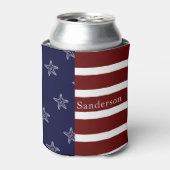 Nautical American vlag Red White Blue Starfish: Blikjeskoeler (Blikje Voorkant)