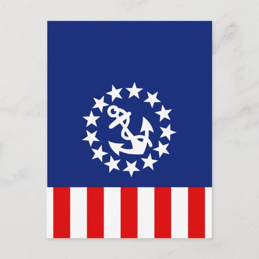 Nautical American Yacht Flag is bij de Marina Briefkaart (Voorkant)